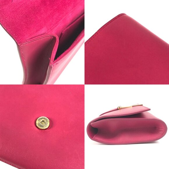 Saint Laurent 311213  Y line Logo flap bag pouch Clutch bag Leather pink/Gold - Picture 15 of 15